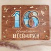16 Geburtstag - XL Geldgeschenk aus Holz inkl. Ständer |