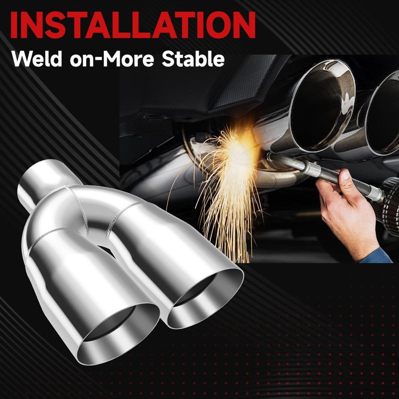 Dual Exhaust Tip 3 Inch Inlet 4 Inch Outlet 12"