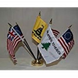 Historical Tea Party Gadsden Miniature Flag Desk Set, Model: , Office/School Supply Store
