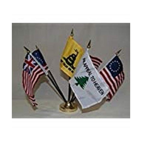 Historical Tea Party Gadsden Miniature Flag Desk Set, Model: ,
