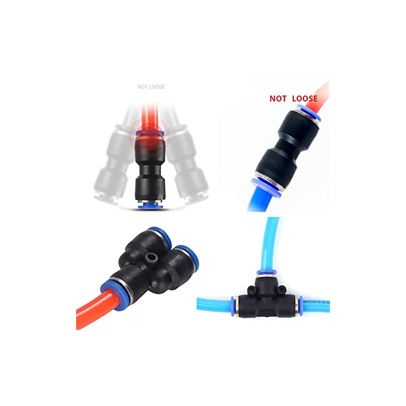 HATOOLHA® Push-to-Connect Fittings 10 Pcs Air Line Quick Connector Pneumatic