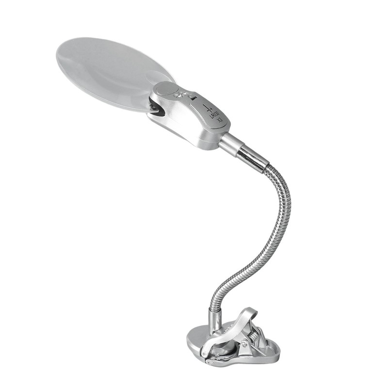 Magnifying Glass with Light Adjustable Flexible Gooseneck Clip On Magnifying