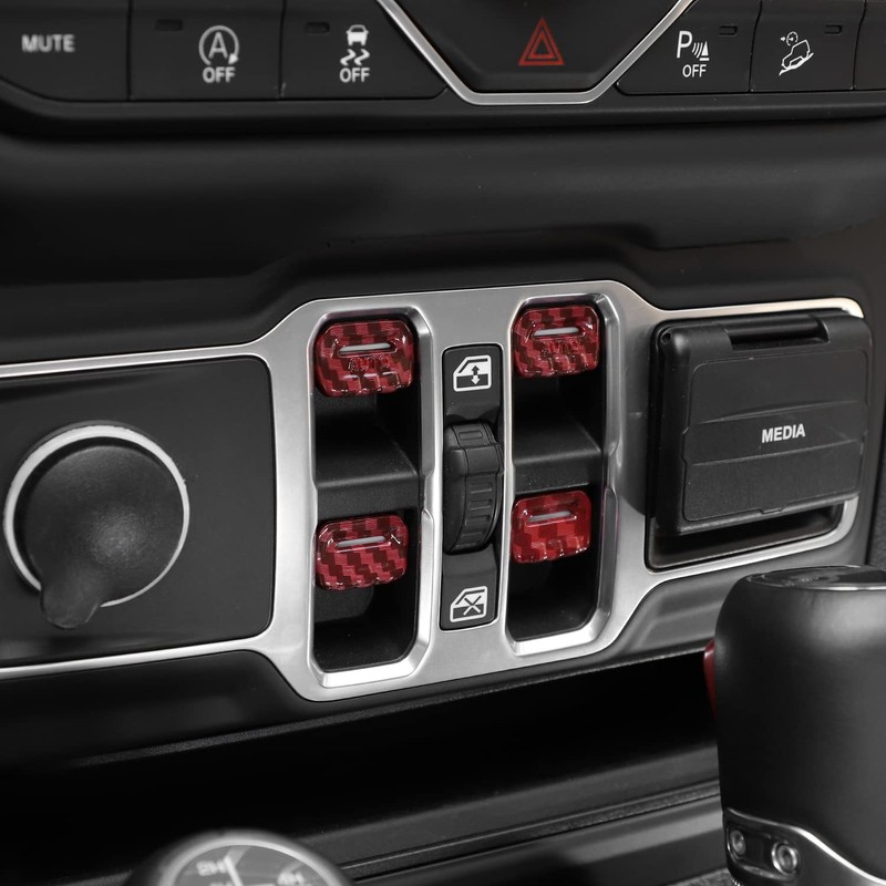 CheroCar for Jeep JL Window Switch Button Cover Trim Interior