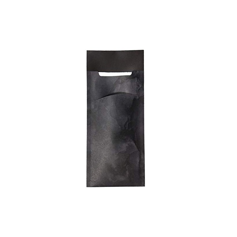 30 Pieces Cutlery Pouches with Napkin, Paper, black