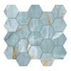 Tenedos HTC168 Azurite 3 inches Turquoise Blue Mix Hexagon Matte