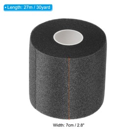 PATIKIL 27M x 7CM Badminton Grip Cushion Wrap PE Tennis Racquet Grip Tape Backing Film Handle Anti-Slip Cushion Accessories Black