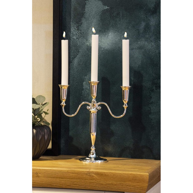 Silver Plated Candlestick Venezia – 3 Bulbs