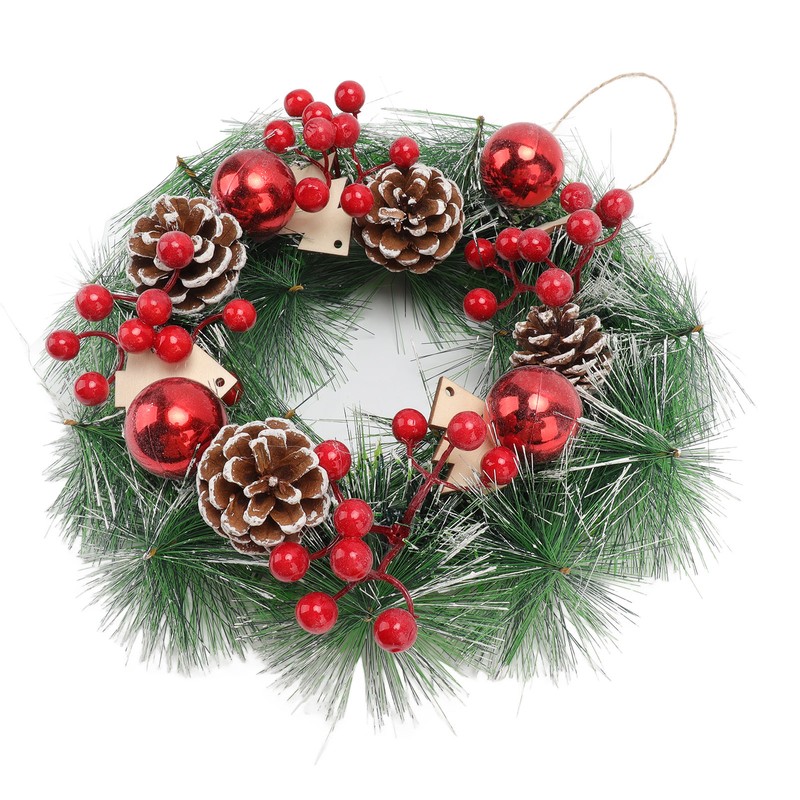 Christmas Wreath Hand Made Simulation Pine Cone Wreath Christmas Gift
