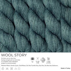 Estako Wool Story Hand Painted 100% Superwash Merino Wool. Super Fino (1) / 3.52 Oz - 100 gr / 382 yard - 350 mt (7822 - Oil Blue)