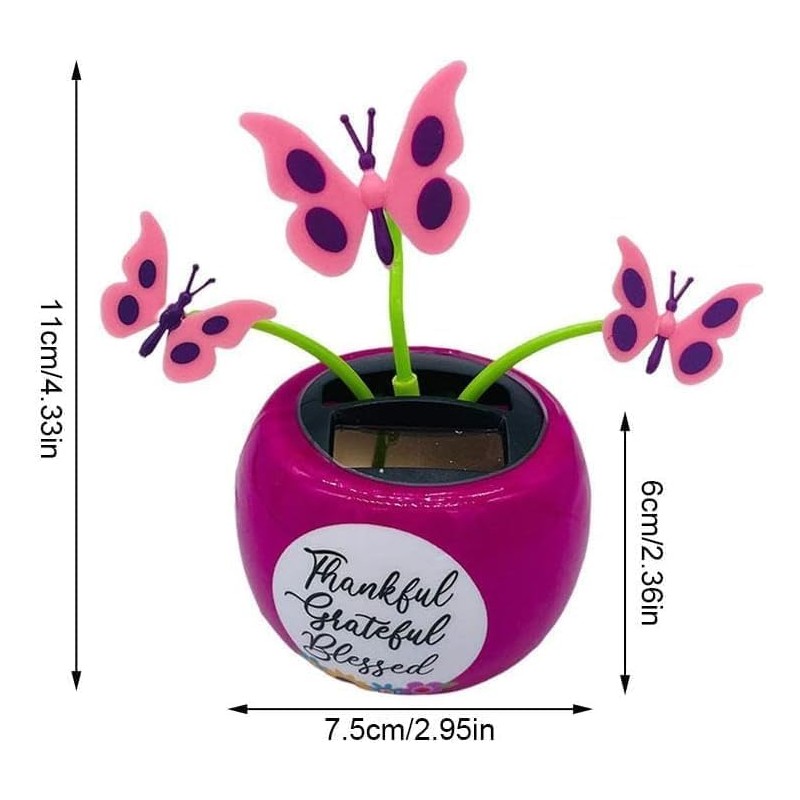 Red Bug Solar Powered Dancing Flower for Car, Car Windowsill