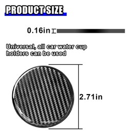 2PCS Car Cup Holder Coasters, 2.71 Inch Carbon Fiber Bottle Pad Auto Cup Holder Insert Coaster, Non-Slip Embedded Drink Cup Mat, Universal Car Interior Accessories for Car, Truck, RV, SUV (Black)