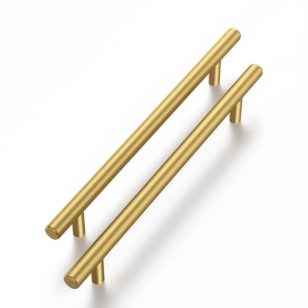 Haliwu 10 Pack Gold Cabinet Pulls,5 Inch Hole Center Brushed