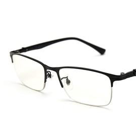 Progressive Multifocal Computer Reading Glasses Half frame Presbyopic Eyewear Blue Light Blocking Eyeglasses for Men (Black, 3.5)