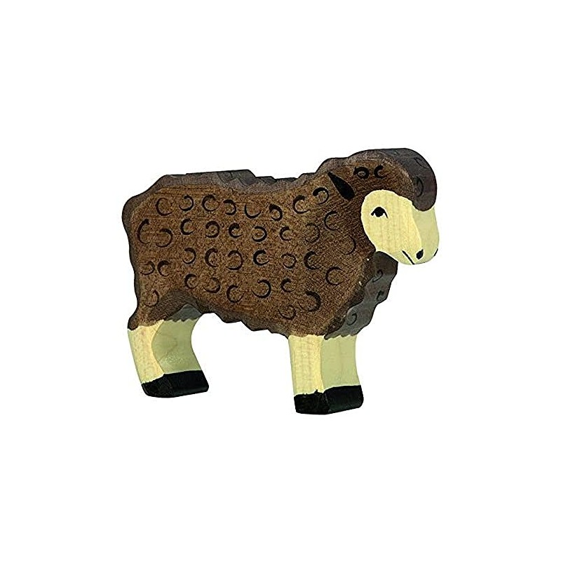 Holztiger Schaf, stehend, schwarz, 80075