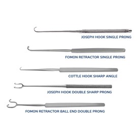Skin Hooks, Retractors,Blunt, Sharpe Single and Double Ball Ended (5 pcs Skin Hook & Retractors)