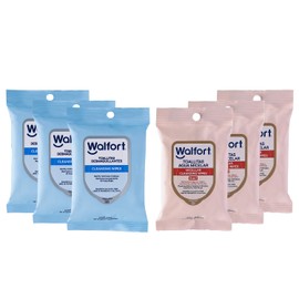 Walfort | Combo Toallitas de Belleza Desmaquillantes y Agua Micelar. 3pz de Toallitas con Agua Micelar C/10pz. 3pz de Toallitas Desmaquillantes C/10pz. Caja 6 pz
