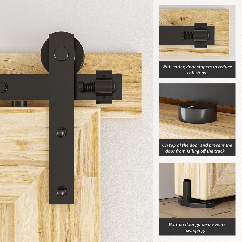 TOIMIOTOIM 12FT Sliding Barn Door Hardware Kit, Fit 72" Width
