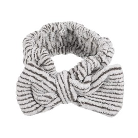 Beavorty Chic Bowknot Striped Headband Gentle Breathable Yoga Headband Perfect for Skincare Makeup Spa Hair Accessory