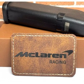 Unbranded Brown Leatherette Mclaren Racing Patch Iron on Adhesive for Hats, Bags, Clothing