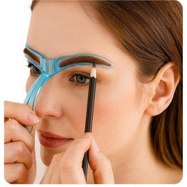 Eyebrow Stencil for Beginners, Reusable DIY Eyebrow Stamp for 3 Minutes Makeup (Blue)