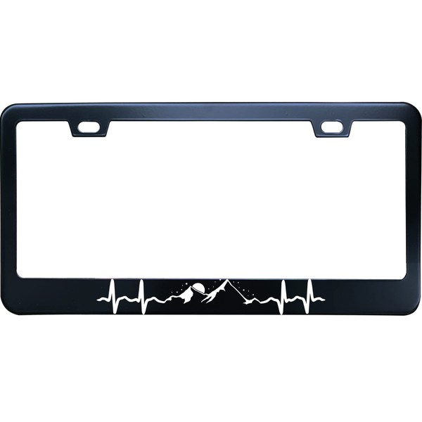 XHuiZio Heartbeat Moon Star Mountain Camping License Plate Frame for