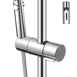 jojofuny Shower Hook, Large Diameter, 0.7 - 1.0 inches (18 - 25 mm), Compatible with Sliding Bars, Shower Head Holder Repair Replacement, Adjustable Height, 45° Adjustable Shower Angle, Aftermarket