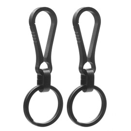 KCFEV Titanium Carabiner Keyring Clip, Minimalist Key Ring, Key Clip, EDC Quick Release Hook with Titanium Key Rings, gray
