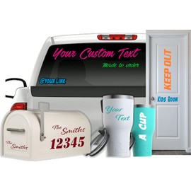 Custom Word Name Decal Sticker for Tumbler Cup, Laptop, Phones, Helmets, Boats, Hardhats and Vehicles CTDC