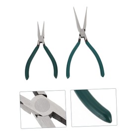 TEHAUX 2pcs Warp Knitting Tool Long Nose Flat Jaws Pliers for Loom Needle Accessories Durable Construction for Confined Spaces Comfortable Grip