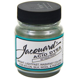 Jacquard Acid Dye 1/2oz Jar Aqua Tropic - Acid Dye for Wool, Silk, Alpaca, Feathers, Cosplay Wigs and Nylon - Powder Wool Dye for Full Coverage Dyeing - Vibrant Acid Silk Dye