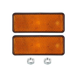 PATIKIL Rectangle Rear Reflectors, 2 Pcs Safety Reflective Warning Reflector Plastic Universal Motorcycle Reflector with M5 Screw Mount for Car Motorcycle Trailer Bike Bicycles, Yellow