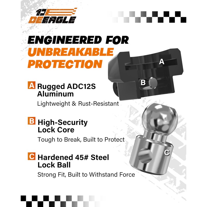 DEEAGLE Heavy Duty Trailer Coupler Lock, RV Trailer Locks Fits
