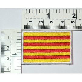 Catalonia Flag Iron On sew on Patch Size Mini 1.2X1.7 inches. Catalonia Flag Country National Emblem Iron On Sew On Patch Military Uniform Emblem Logo Clothes Jacket Jeans Cap Backpacks (15)