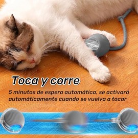 Chewie Ball, Juguete Interactivo para Gatos, Pelota Giratoria Automática de 360°para Gatos y Perros, Duraderos y Recargables por USB Juguete Interactivo con Pelota para Gatos (Rojo)