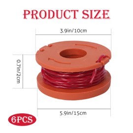 6pcs Strimmer Spool Line, Lawn Mower Strimmer Spool, Grass Trimmer Spools, Replacement Trimmer Spools, Lawn Mower Line Worx Replacement for Worx WG105 WG106 WA0010/WA6531Grass Cutter Trimmer Wire
