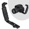 Camera Flash L-Bracket, Dual Hot Shoes Holder Mount Adapter DV