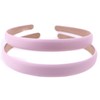 Mytoptrendz 2 Pcs Headbands 1.5cm Satin Matte Fabric Curved Plastic