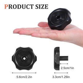 MBAIYO 4 Pack Black RV Window and Vent Knob, RV Window Vent Knob Replacement Universal Fit 2-1/4 Inch Diameter Plastic Knobs with 1" Shaft Interior Hardware for Camper Trailer Windows Black Hardware