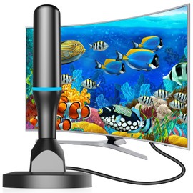 TV Antenna for Local Channels Indoor - 4K HD Digital Antenna for Smart TV Indoor, No Cable Needed - Magnetic Base, 360° Reception, 8.2Ft Cable, Long Range - Support HDTVs with Built-in Tuner
