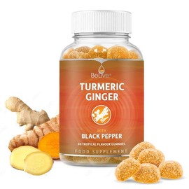 BeLive BeLive Turmeric Curcumin with Black Pepper & Ginger - 60 Gummies I Turmeric and Ginger Supplement for Immune Support, Healthy Skin, and Mobility - Tropical Flavor