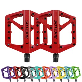 AEYINO MTB Pedals Flat Mountain Bike Pedals Road Bike Large Platform Nylon Non-Slip Pedal for Adult Bicycle Gravel Bike/Hybrid Bike 9/16"