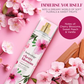 Bodycology Long-Lasting Fragrance Body Mist, Cherry Blossom, 8 fl oz (Pack of 2)