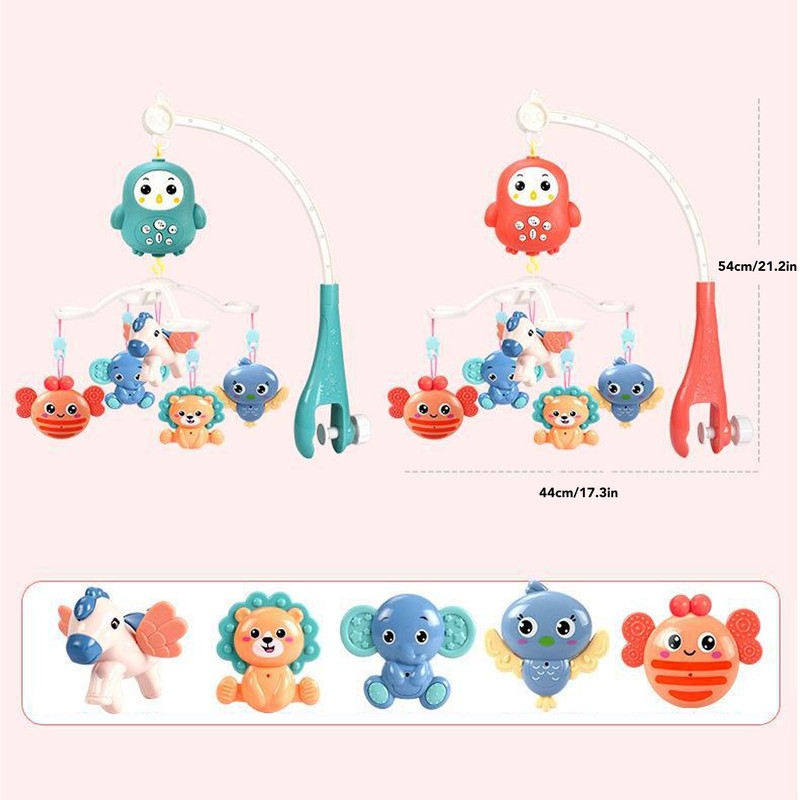 Baby Crib Mobile with Music Lights 360 Degree Rotation Timing