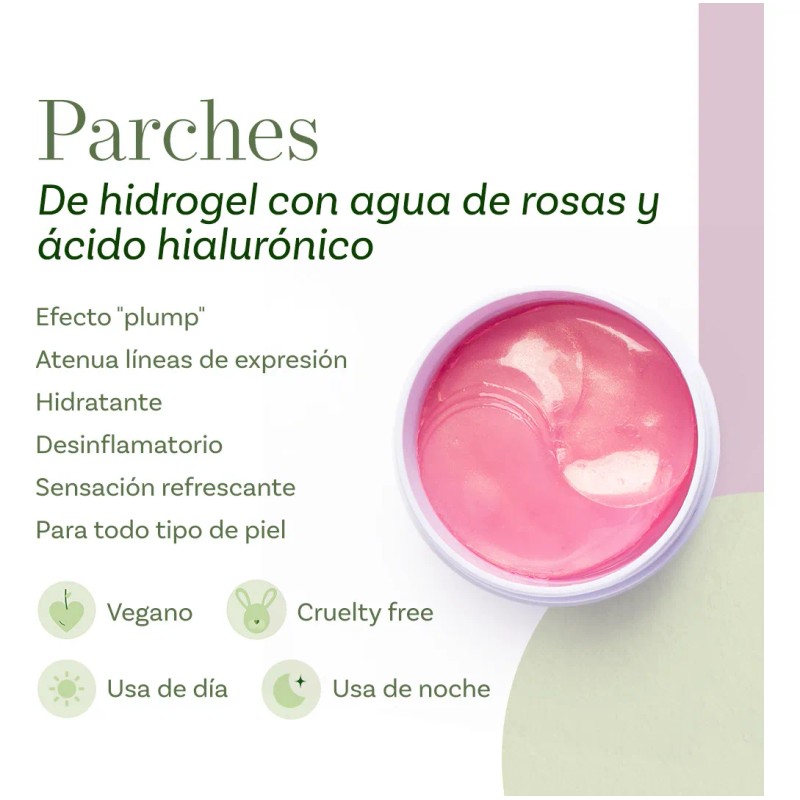 Parches Para Ojeras Con Agua De Rosas Y Ácido Hialurónico