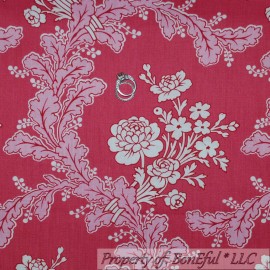 Westminster Fabrics BonEful Fabric FQ Cotton Quilt VTG Pink White Flower Rose Shabby Chic Toile Leaf