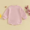 FOCUSNORM Easter Newborn Baby Girl Clothes Fuzzy Bunny Embroidery Romper