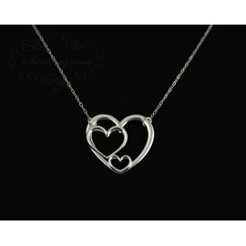 Three Generations of Love • Sterling Silver Heart Keepsake Necklace • Grandmother, Mother, Daughter/Son Jewelry • Gift for Mom Grandma Grandchild