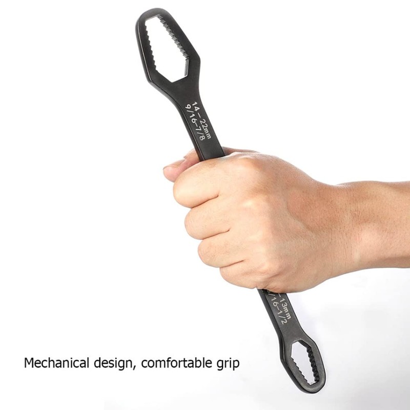 8-22mm Double-Head Universal Spanner, Multi-Purpose Ring Wrench, Self-Tightening Home and