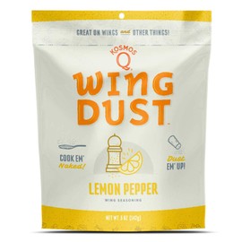 Kosmos Q Lemon Pepper Wing Dust | Chicken Wing Seasoning | Dry BBQ Rub Spice | 5 oz. Bag