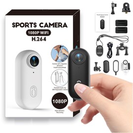 1080P Mini Body Camera Wearable Action Cam,Hands Free Recording Body Sports Camera with 30M Waterproof Case,Portable Camcorder Mount Anywhere for Cycling,Diving, Travel, and Outdoor Adventures (Black)